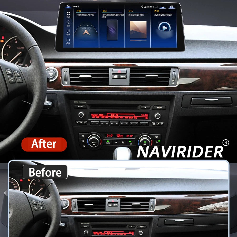 GPS CarPlay Stereo For bmw 3 Series E90 E91 E92 E93 2004-2011 Navirder Android 14 DSP Car