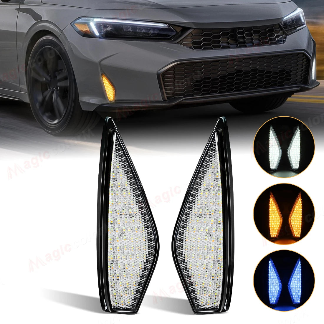 LED DRL For Honda Civic 2025 2026 Daytime Running Lights Turn Signal Fog Lamps Start-up An | AUTOKITSHOP