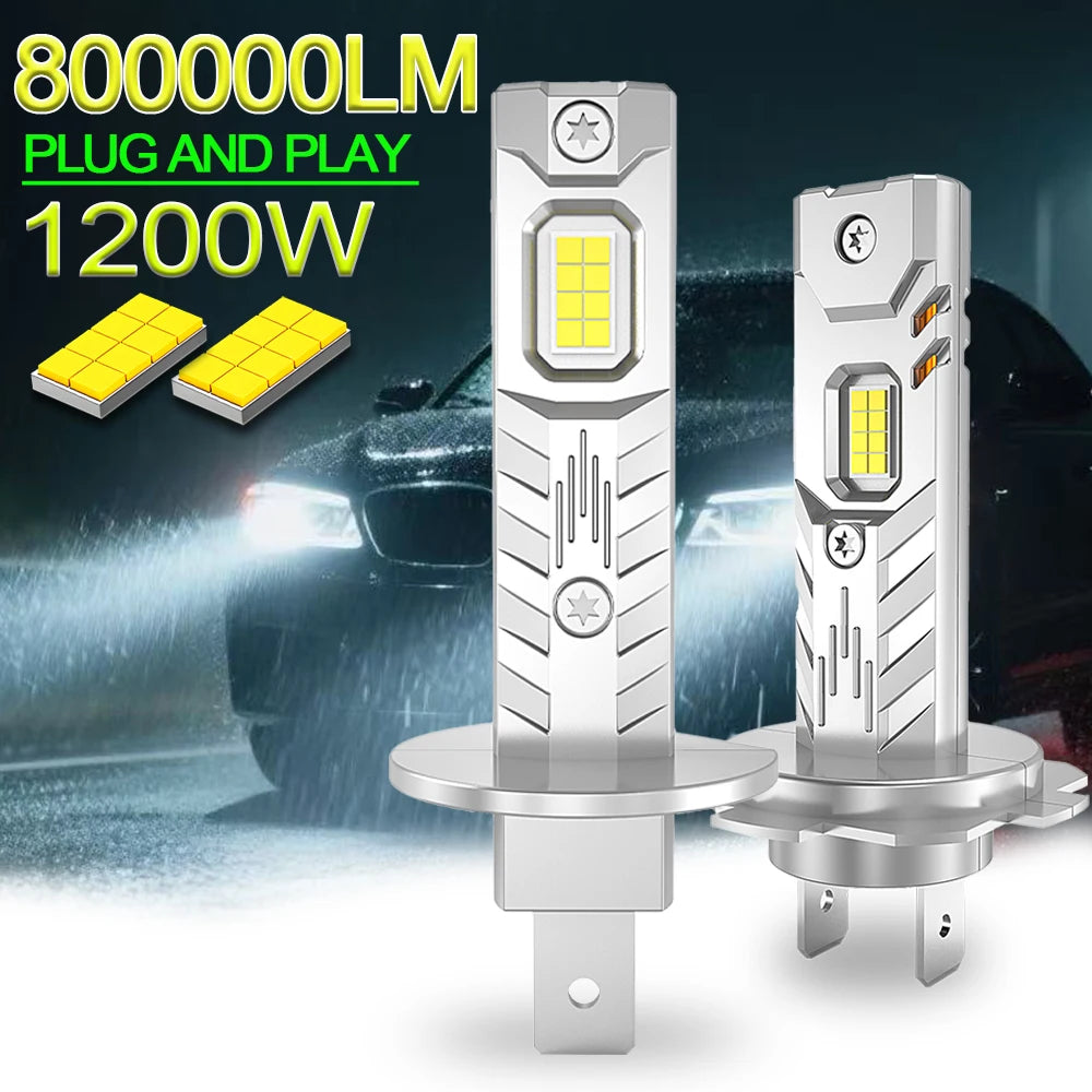H7 H1 H4 9003 HB2 LED 6000K CANBUS Bulbs 1200W Super Bright Wireless Car Headlight Automob