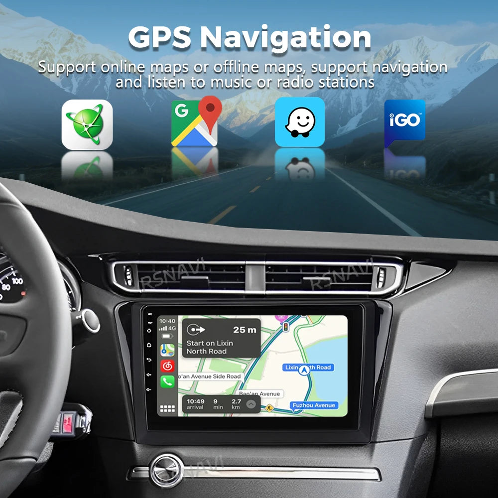 Android 16 Carplay Auto Car Radio For PEUGEOT 408 2014-2018 5GWifi+4G Multimedia Video Pla