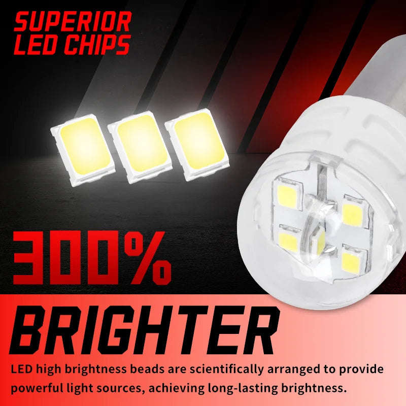 2-Piece LED Interior Light Kit for BA15S P21W - Canbus Error-Free Interior Bulbs
