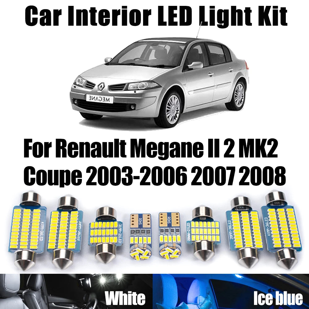 Canbus Error Free For Renault Megane II 2 MK2 Coupe 2003-2008 Car Lighting Interior Readin