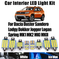 LED Interior Light Kit for Dacia Duster Sandero Lodgy Dokker Jogger Logan Spring MK1 MK2 MKI MKII Trunk Ceiling Map B...