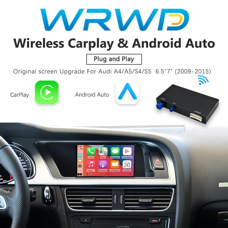 WRWD NEW Wireless CarPlay Android Auto Interface For Audi 2009-2015 A4 A5 S4 S5 Original C