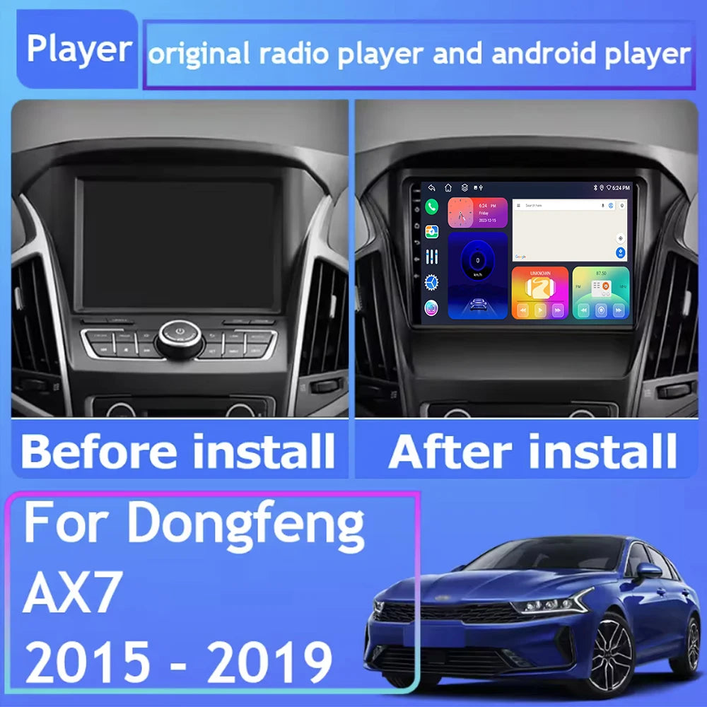 9 lnch Android 16 For Dongfeng AX7 2015-2019 GPS Car Radio Navigation Multimedia Player Vi