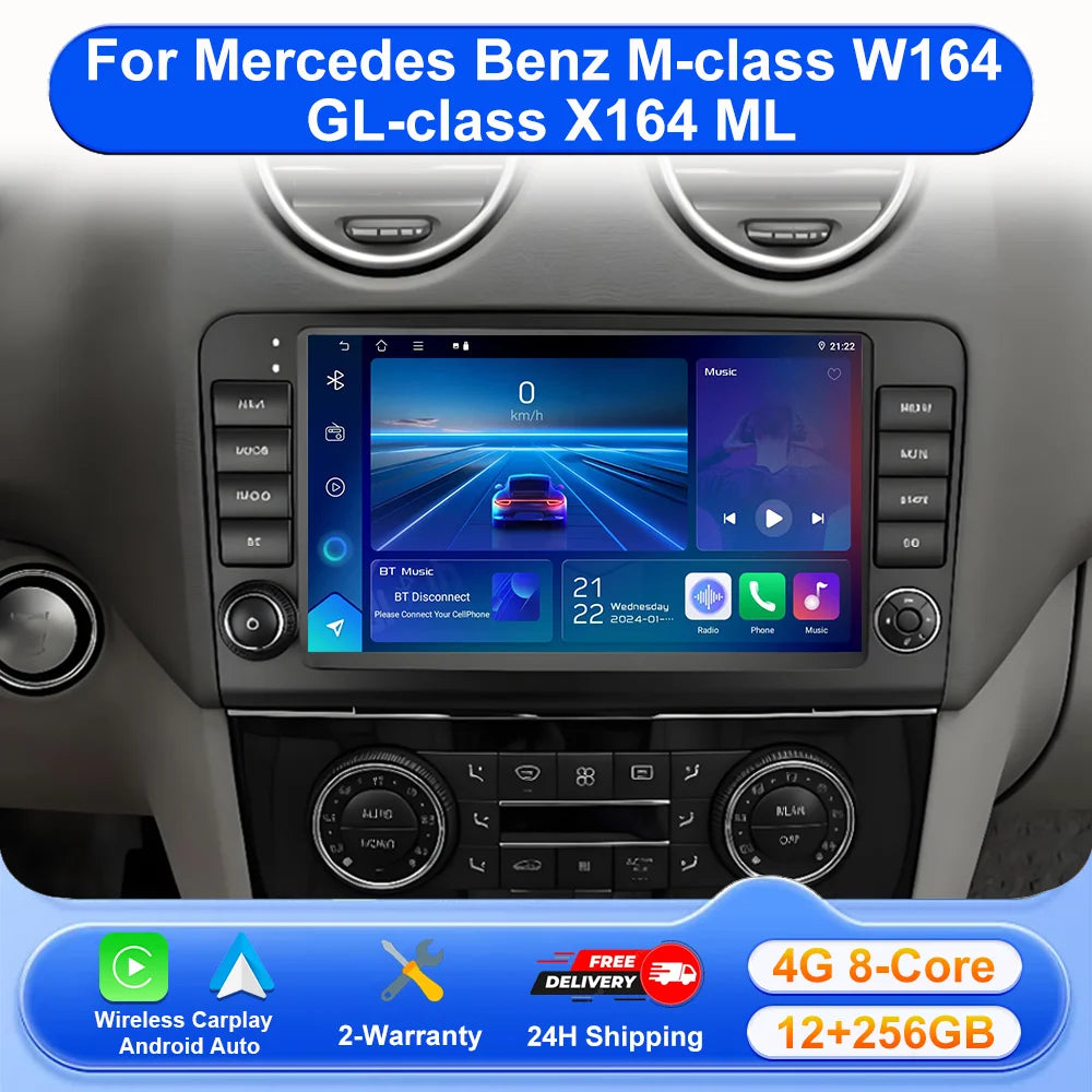 Android 16 For Mercedes Benz M-class W164 GL-class X164 ML Car Radio Multimedia Video Play