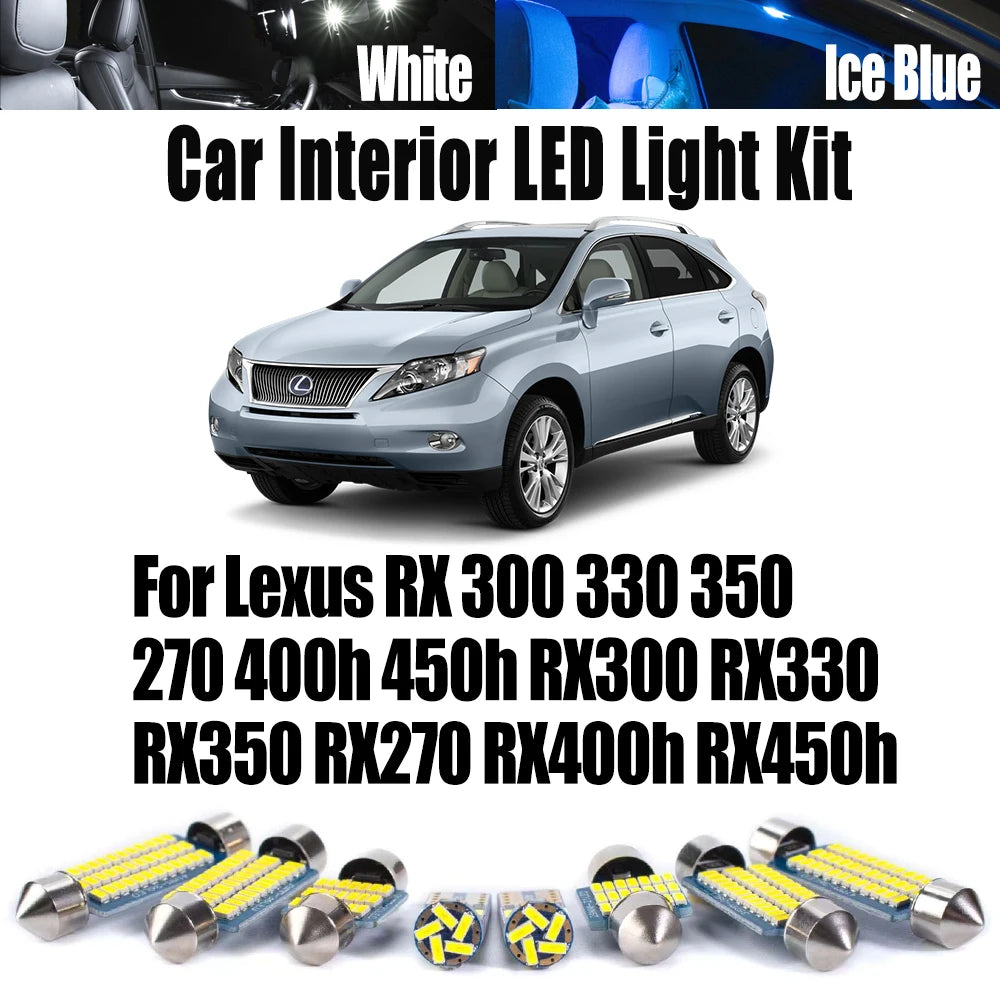 LED Interior Light Kit for Lexus RX 300 330 350 270 400h 450h RX300 RX330 RX350 RX270 RX400h RX450h Canbus Interior L...