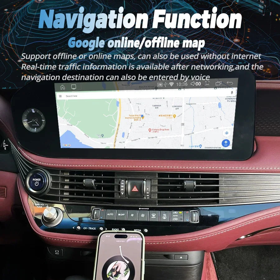 12.3" Android15 Qualcomm Screen For Lexus LS500h LS 2018-2024 Auto Radio Car Multimedia Pl | AUTOKITSHOP