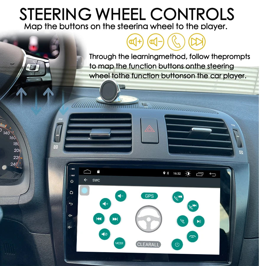 Big Screen AI Voice Android 14 Car Video Player Radio Upgrade for Toyota Avensis 2008 - 20