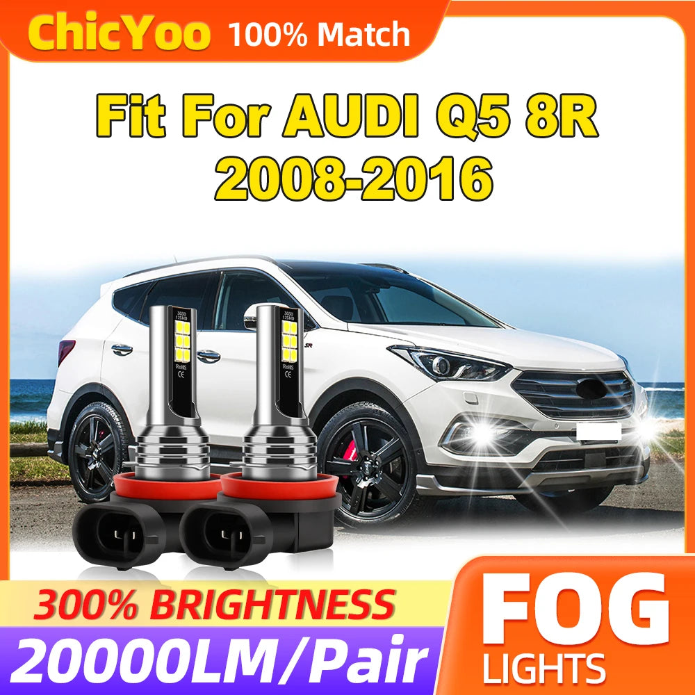 20000LM Fog Lamps 60W CSP Chips Auto Lights 6000K White 12V Fit For AUDI Q5 8R 2008 2009 2