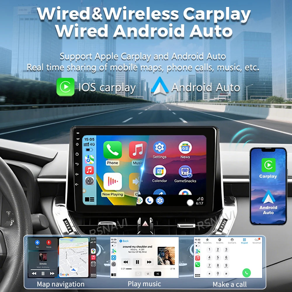 Android 16 For Toyota Corolla 12 Cross 2019-2022 2K QLED Android Car Radio Multimedia Vide