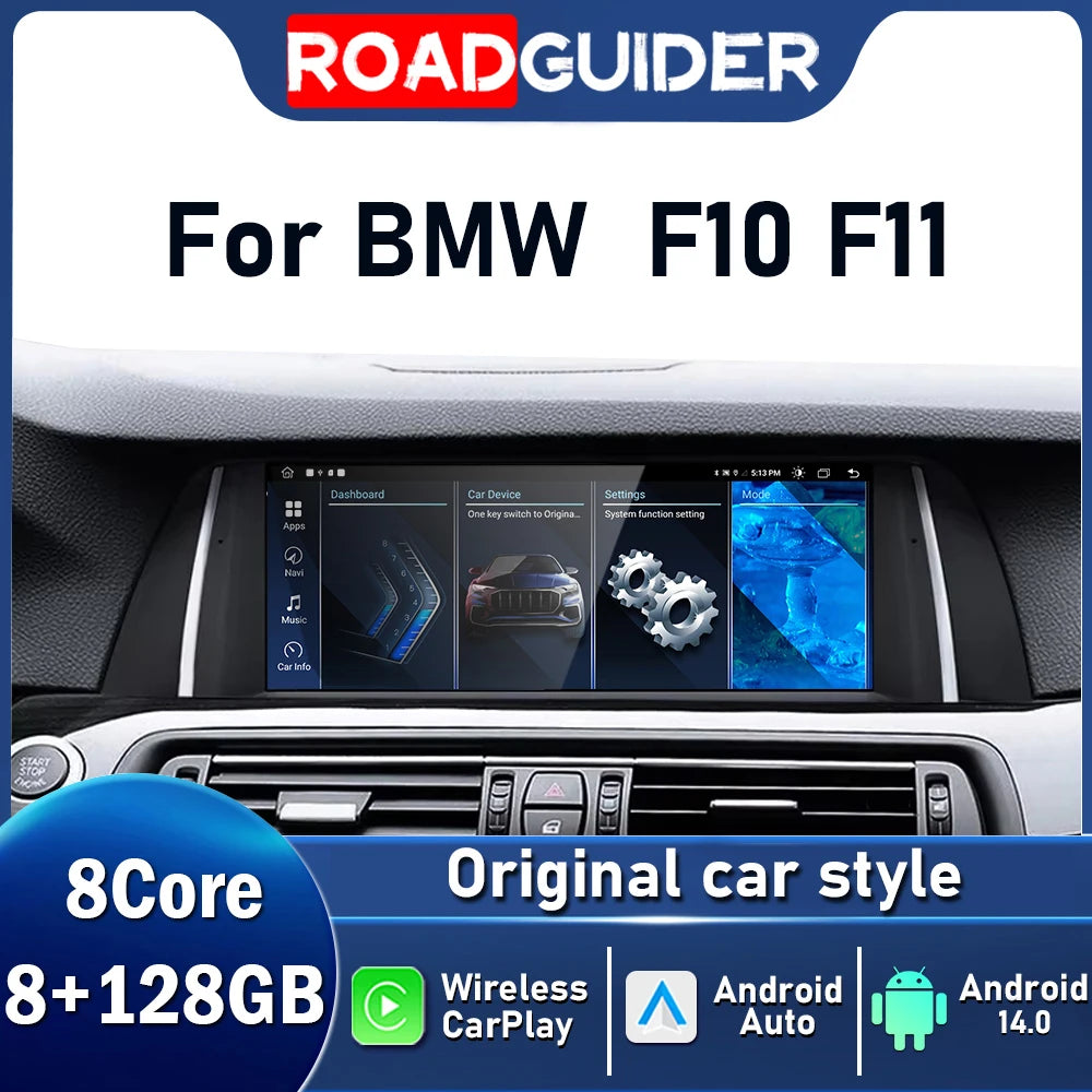 10.25" Touch Screen Wireless CarPlay Player For BMW 5 Series F10 F11 CIC NBT System Car St