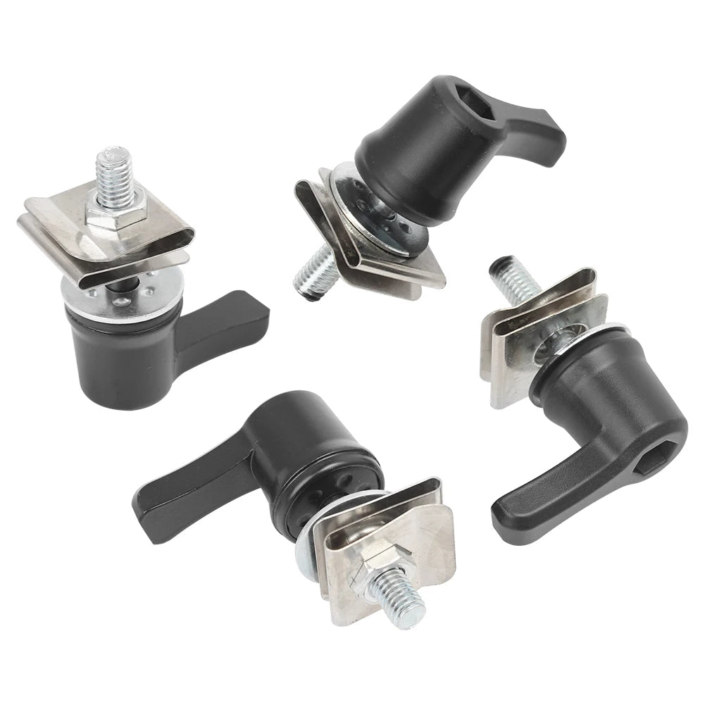 Universal Motorcycle 4Pcs Black Saddlebag Lever Lock Bolts & Nuts Kit For Harley CVO Touring Dyn - Automotive LED Light
