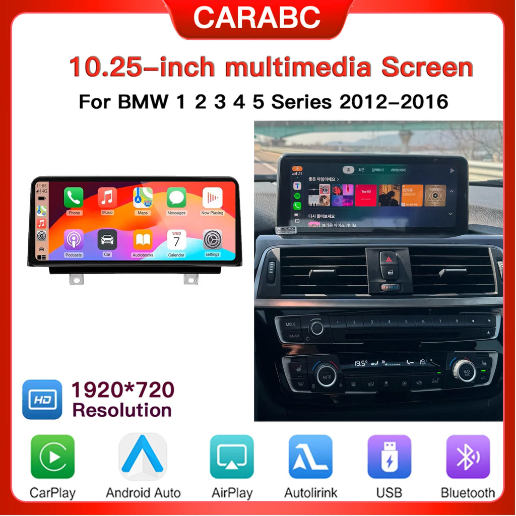 10.25" Multimedia Screen Wireless Carplay Android Auto For BMW 1 2 3 4 5 Series NBT F10 F1 | AUTOKITSHOP