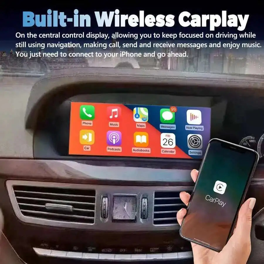 For Mercedes-Benz Class S W221 S350 S300 CL W216 2013 Android 13 GPS Navigation Multimedia