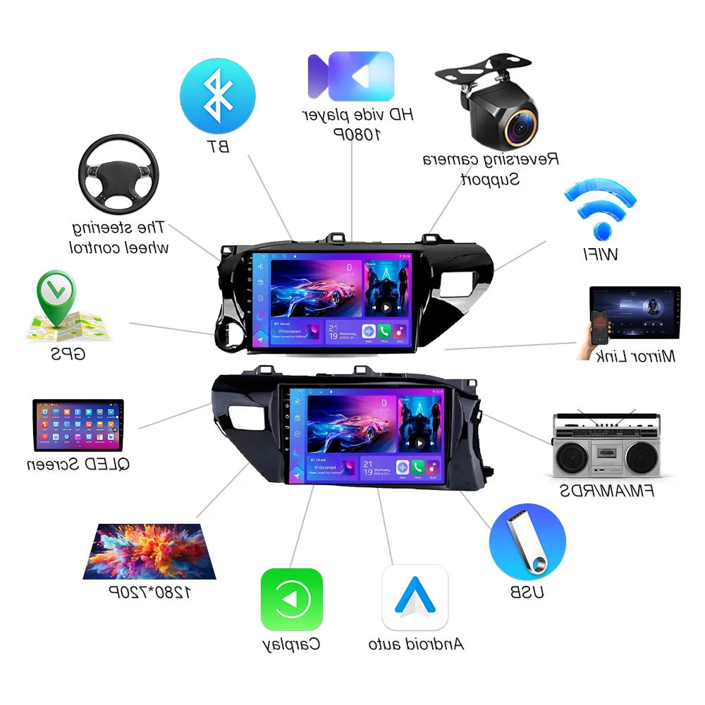 Android 16 For Toyota Hilux Pick Up An120 2015-2020 Rhd Lhd Car Radio Multimedia Video Pla | AUTOKITSHOP
