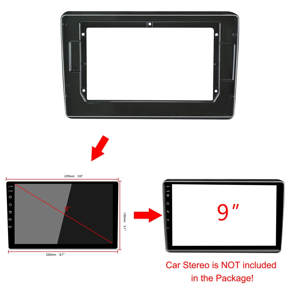1/2Din Car DVD Frame Audio Fitting Adaptor Dash Trim Kits Facia Panel 9inch For Honda XRV/