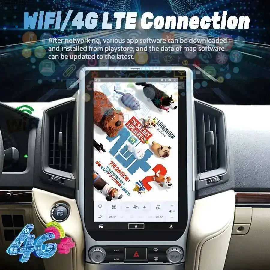 13.6inch Android Screen Car Radio For Toyota Land Cruiser 200 LC300 2016-2020 GPS Carplay  | AUTOKITSHOP