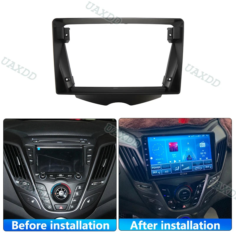 Cadre fascias dautoradio For Hyundai Veloster 2011-2017 panneau stereo 2Din 9inch cable da