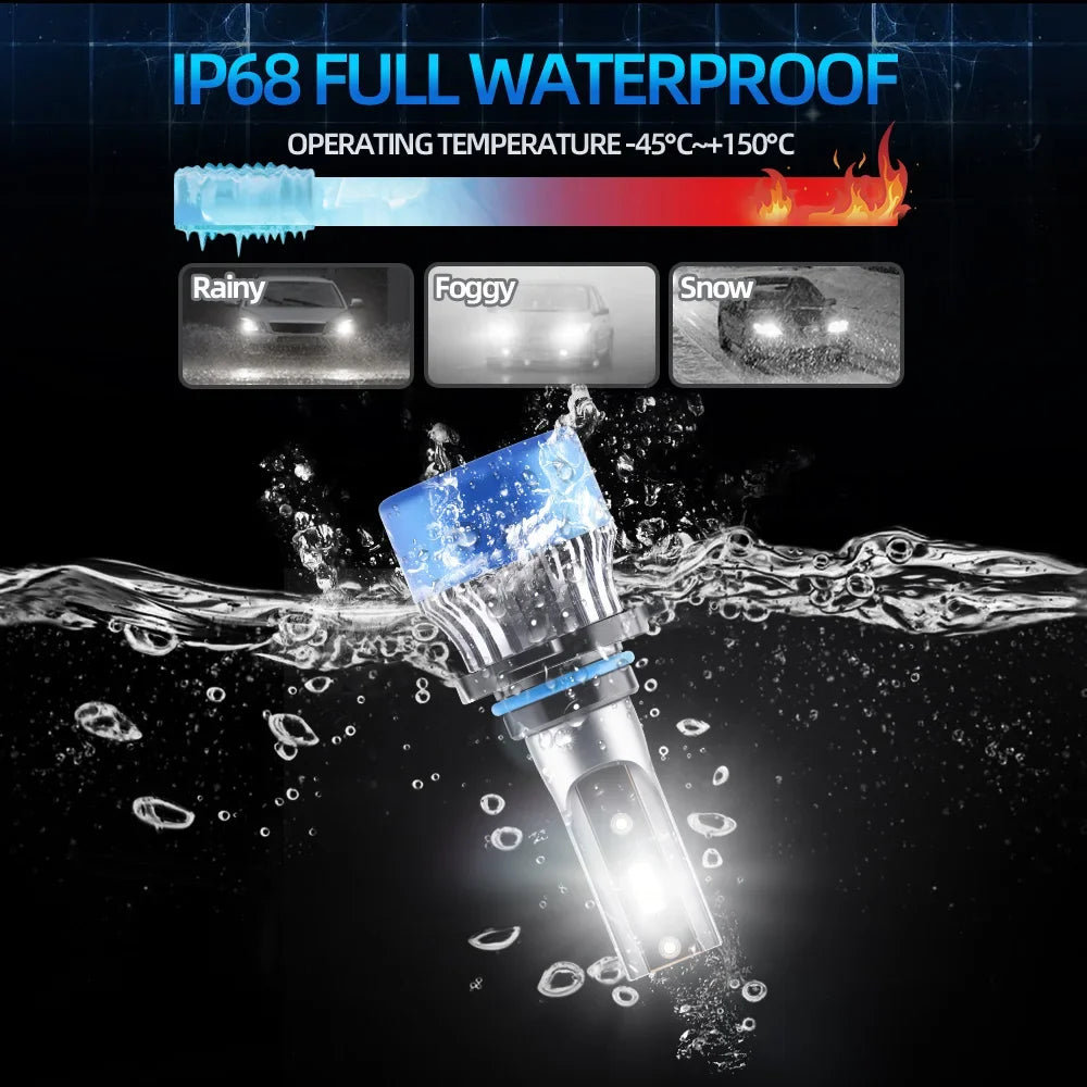 2x 30000LM LED Hir2 9012 Car Light Headlight Turbo Lamp 6000K For JEEP CHEROKEE KL 2014 20