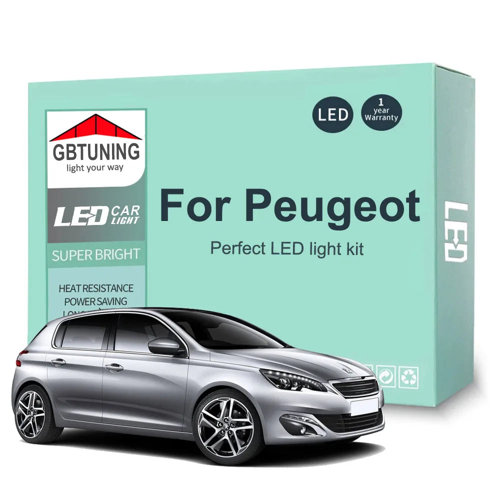 LED Interior Light Kit for Peugeot 108 206 207 208 301 307 308 406 407 508 607 807 - Canbus Error-Free Bulbs | AUTOKI...