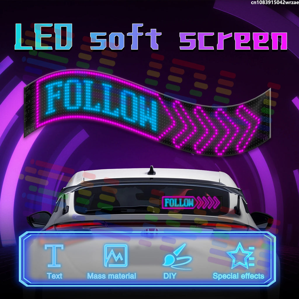 Double Row LED Matrix Panel, Smart App Control Programmable Flexible Scrolling Display for | AUTOKITSHOP