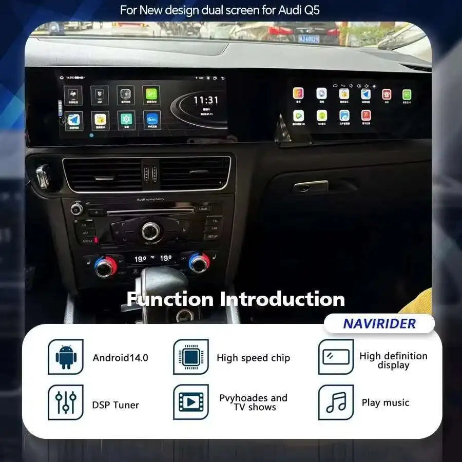 21inch 3D Curved Screen Android 14 Car Radio For Audi Q5 2009 - 2017 Stereo Audio GPS Navi | AUTOKITSHOP