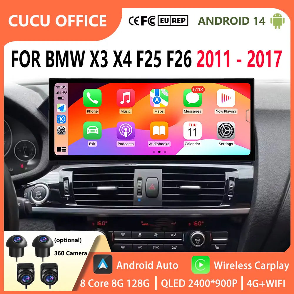 Car Video Radio Multimedia player Bluetooth for BMW X3 X4 F25 F26 2011 - 2017 CIC/NBT Syst | AUTOKITSHOP