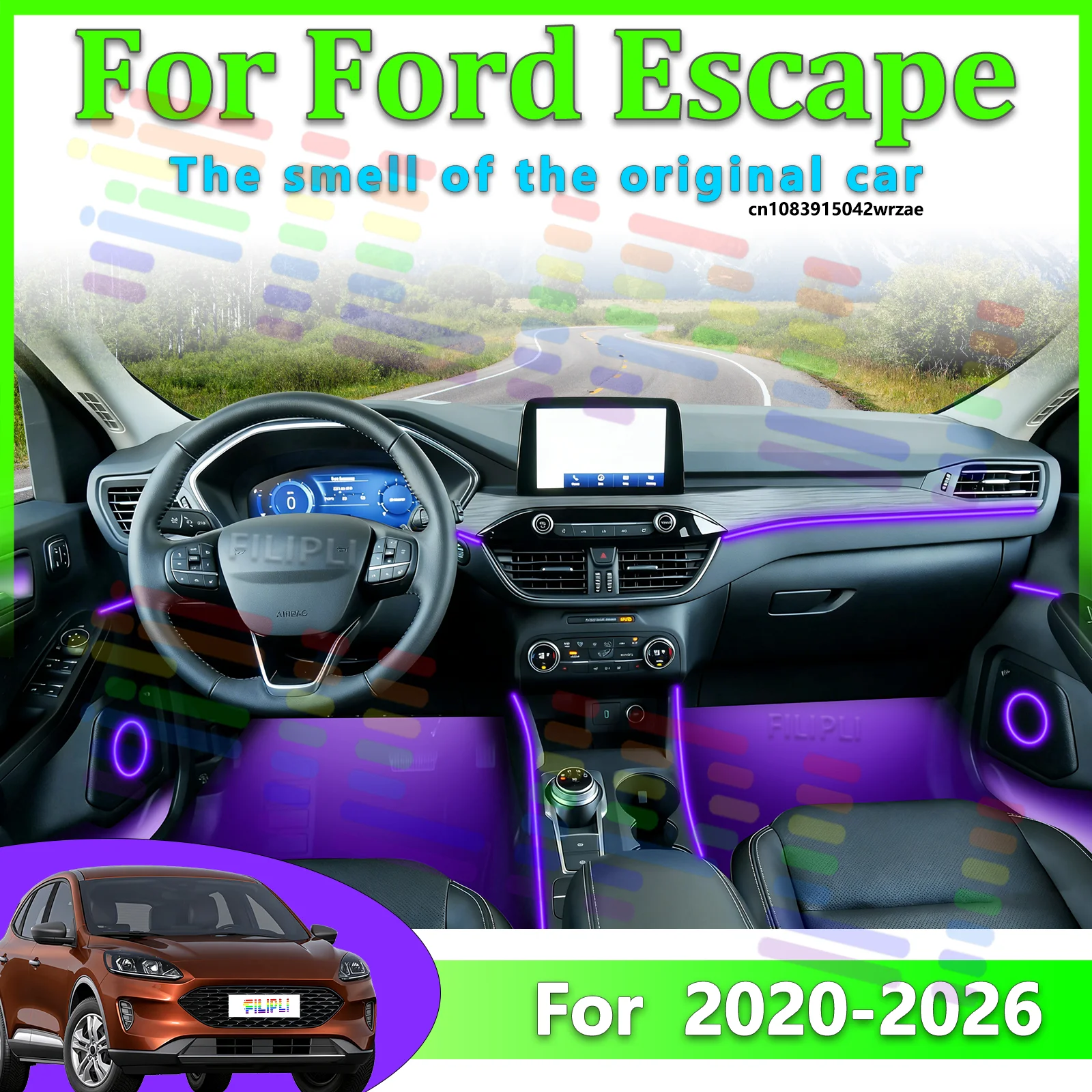64 RGB - Neon Strip - for Ford 2020-2026 - App Control - Car Interior Lighting | AUTOKITSHOP
