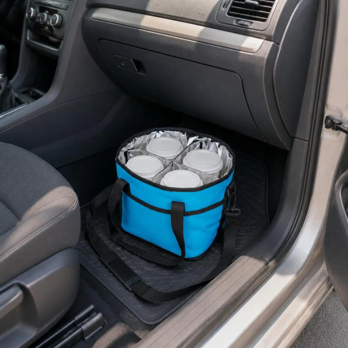 Versatile Car Drink Carrier Storage Handbag with Multiple Compartments for Family and Group Trav - Automotive LED Light