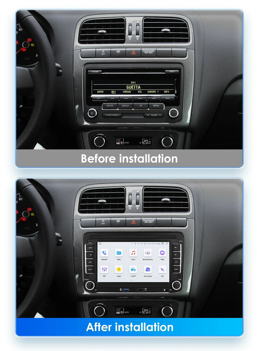 8G 128G Android 12 Car Radio for VW Polo golf 5 6 Plusat Pass B6 Jetta Tiguan Touran Shara