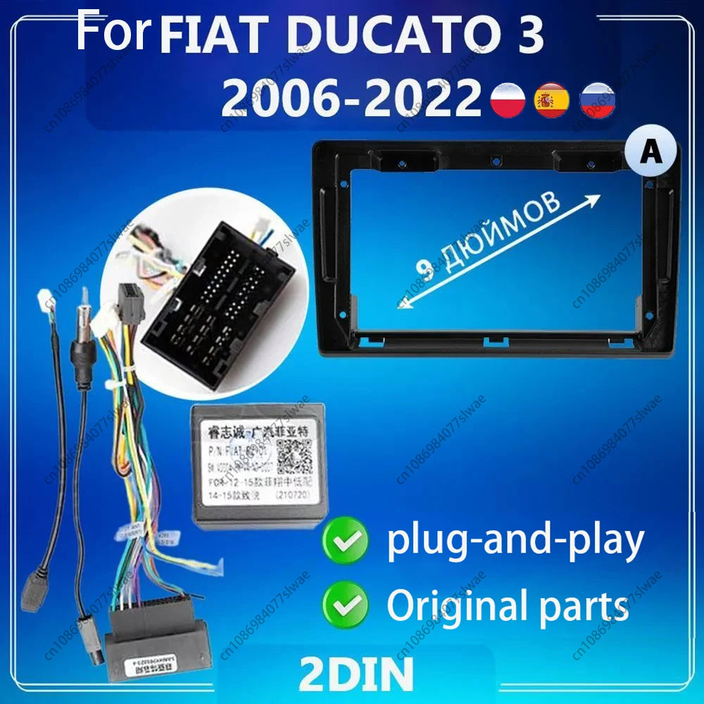 9 inch For FIAT DUCATO 3 2006-2022 Car Radio Fascias Android MP5 Stereo Player 2Din Head U