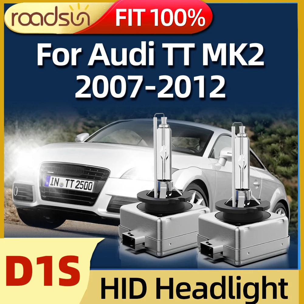 Roadsun XENON D1S Headlight 6000K Bright White HID Car Lamp Auto Light For Audi TT MK2 200