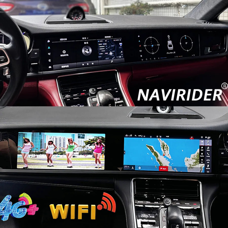 12.3+12.3Inch Android15 Car Radio Multimedia Video Player For Porsche Panamera 2017-2023 W | AUTOKITSHOP