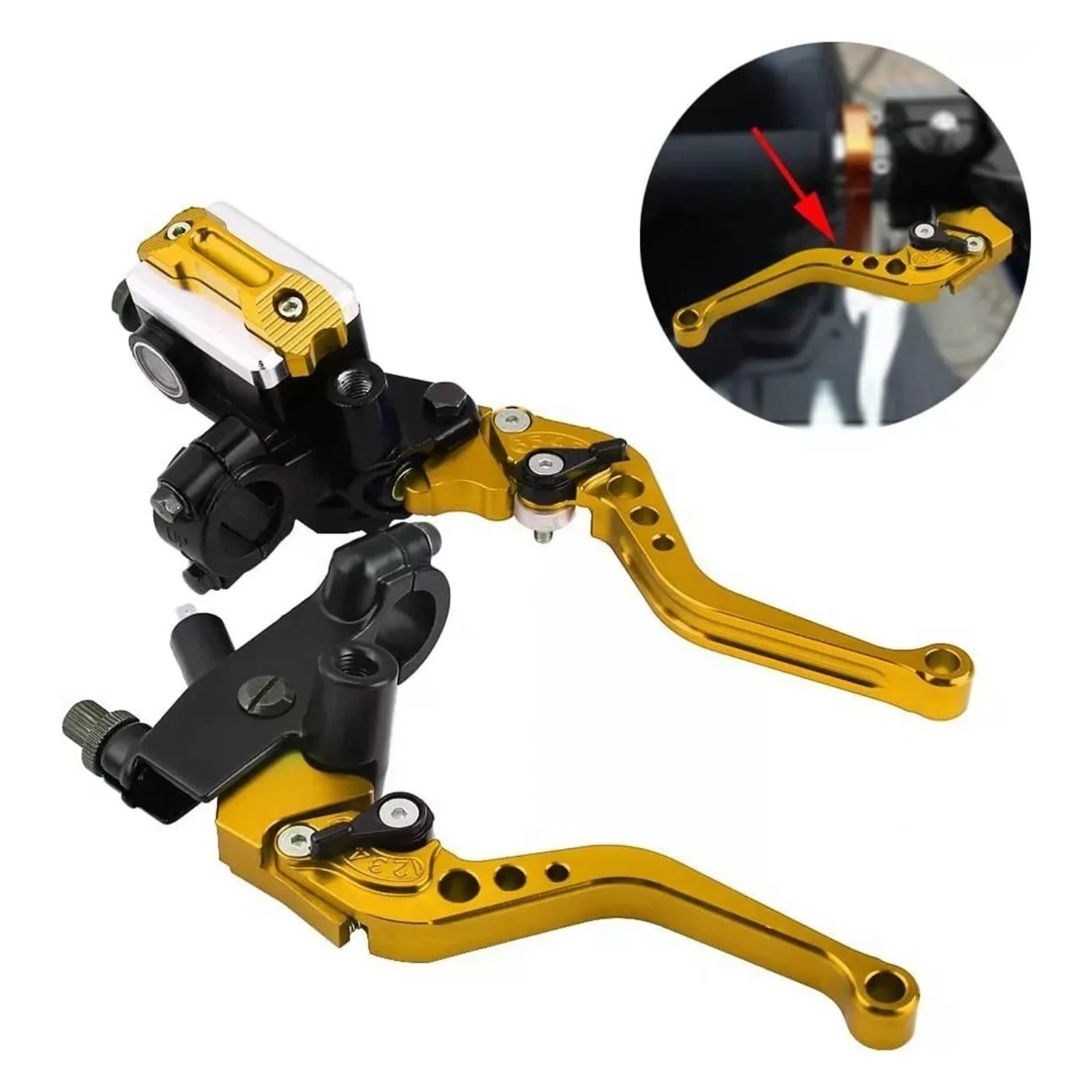 1Pair Motorcycle Pump Brake Handle Brake And Clutch Master Cylinder Lever Torque For Motor
