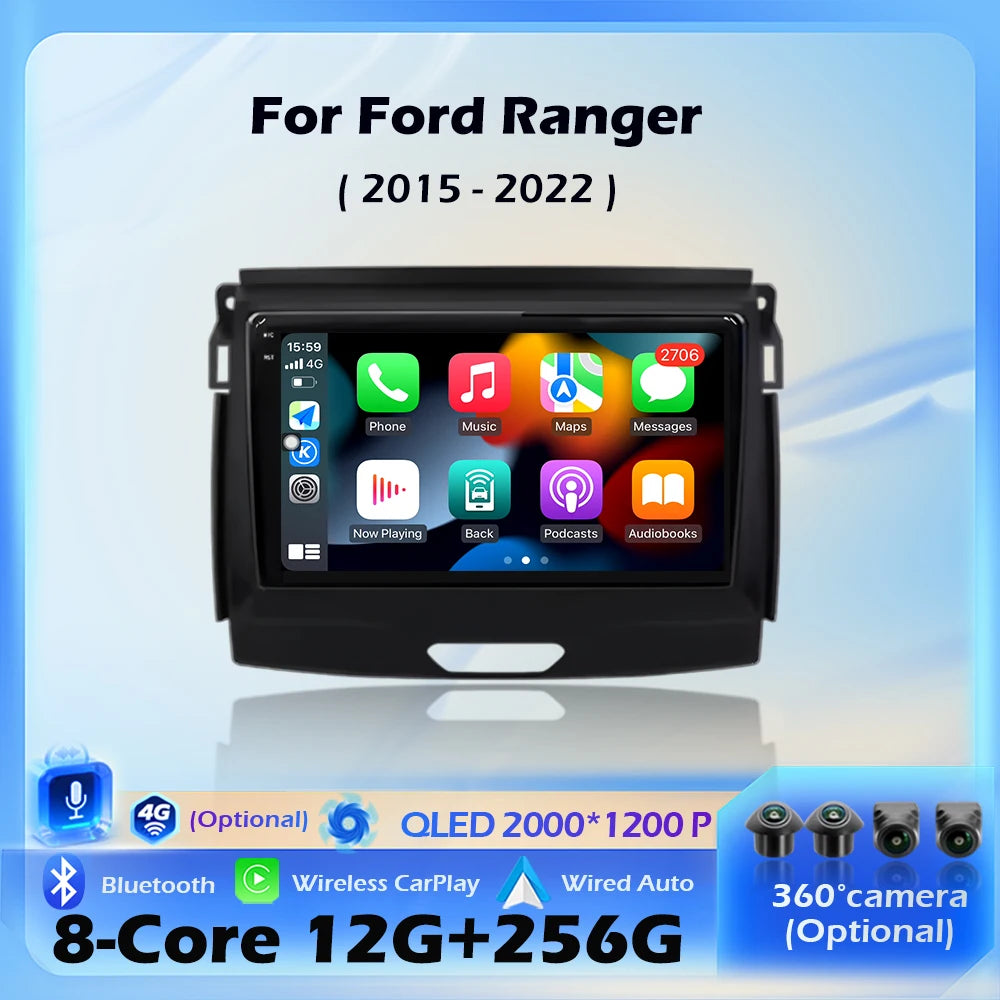 Android Auto For Ford Ranger 2015 - 2022 Car Radio Multimedia Player Navigation GPS DSP St