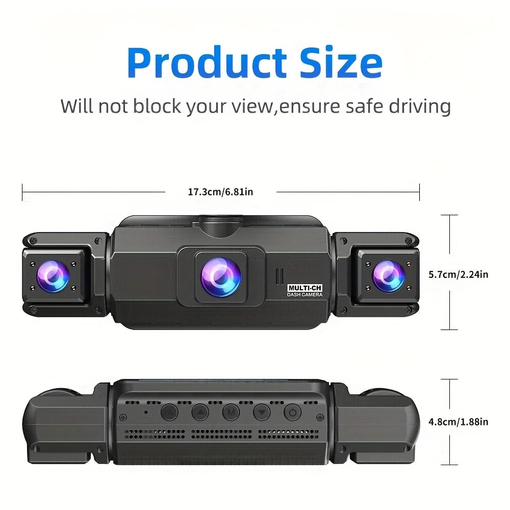 4Lens 360° Dash cam Voice 1080P Video Recorder Car DVR Recording camera Front left right Rear View Auto 4ch dashcam 24H Parking