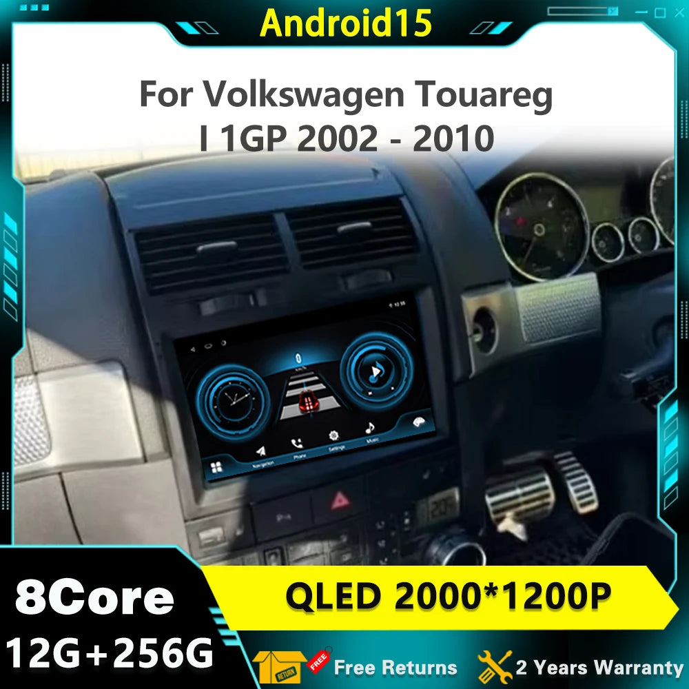 Android 15 carplay For Volkswagen Touareg I 1GP 2002 2003 2004 2005 2006 2007 - 2009 2010