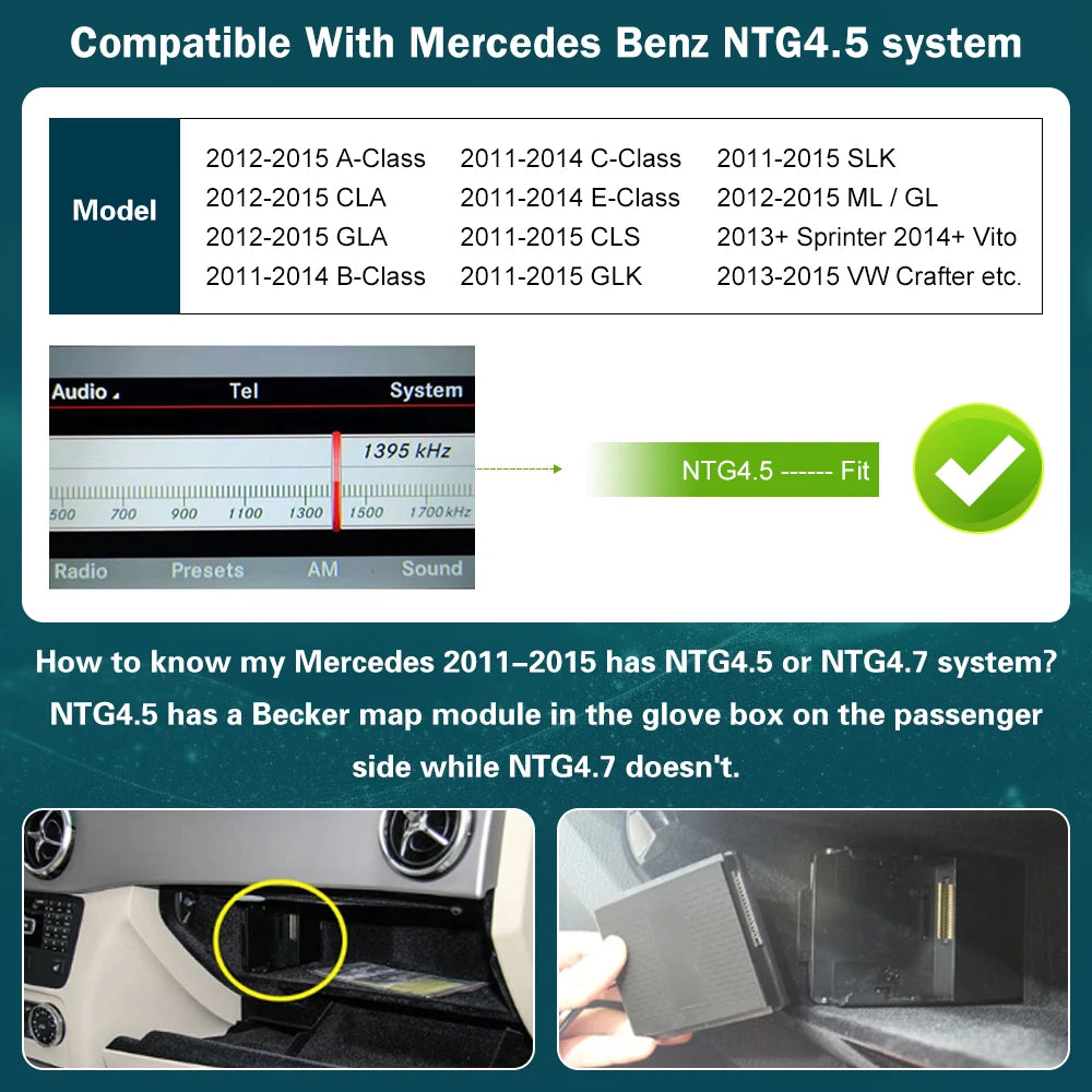 Wireless CarPlay for Mercedes Benz Class ML GL W166 NTG 4.5 , with Android Auto Mirror Lin