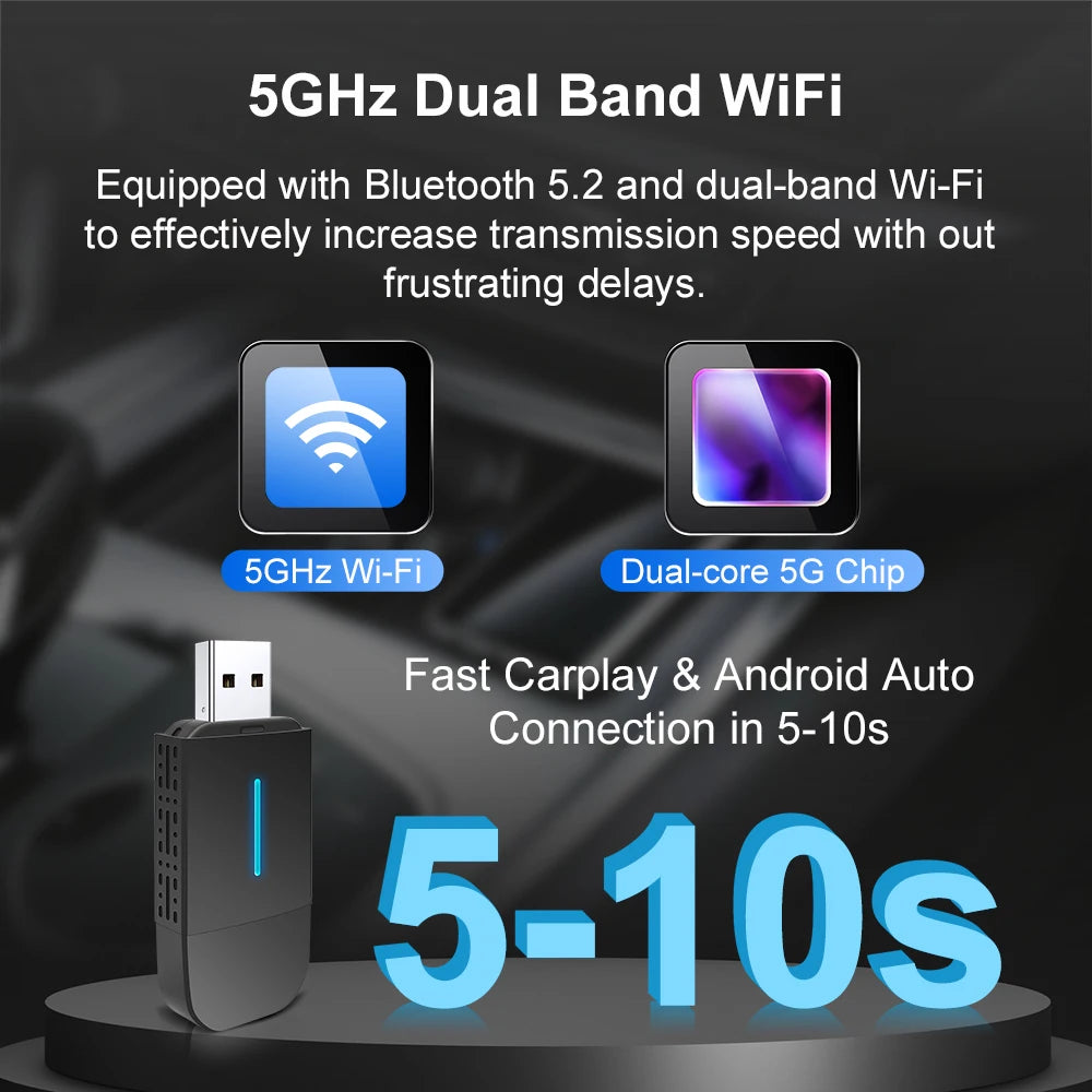 2in1 Wireless CarPlay Adapter&Android Auto Mini Box Dual interface Type-C/USB Universal Fo | AUTOKITSHOP