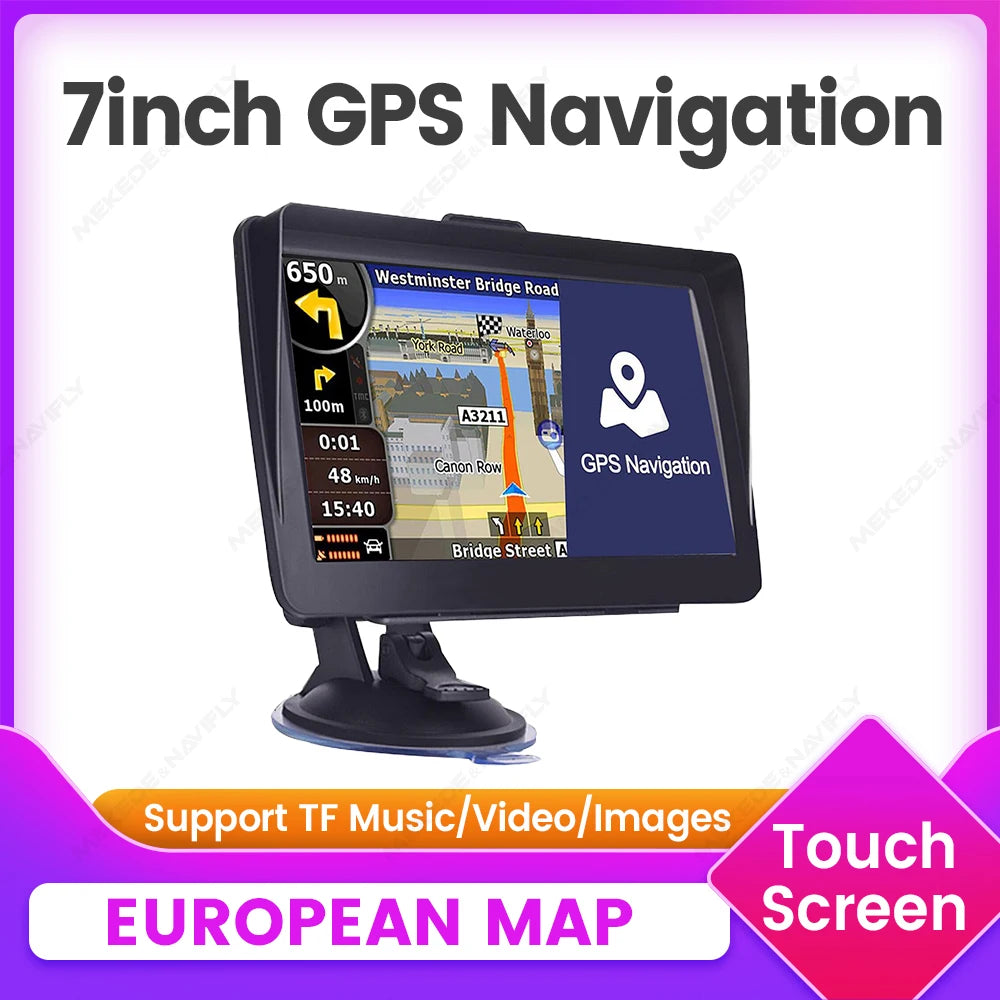 2025 Car GPS Navigation 7 Inch Touch Screen GPS Navigator Truck Support TF 2500mah New Eur | AUTOKITSHOP