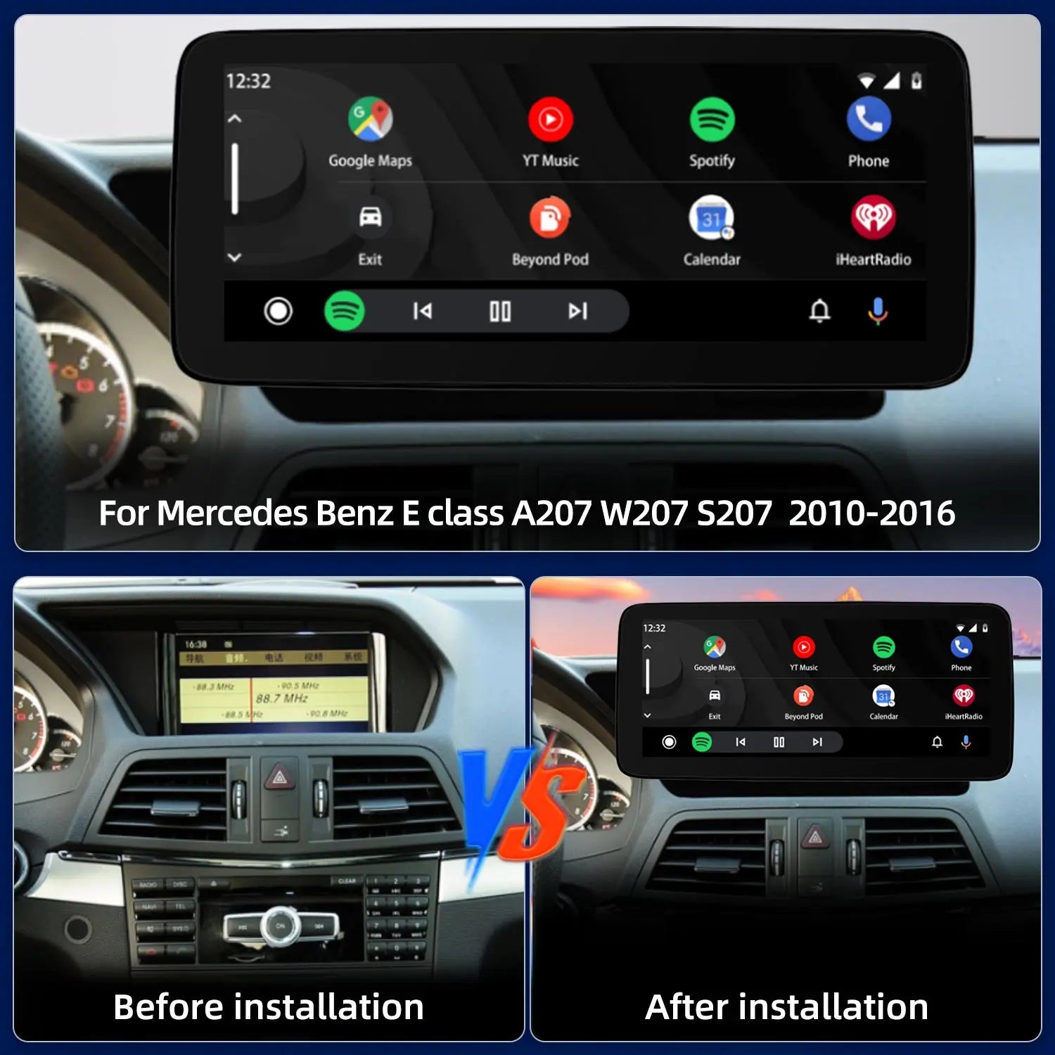 LED Interior Light Kit for Mercedes Eclass S207 W207 - Canbus Error-Free Interior Bulbs
