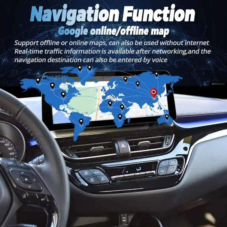 12.3'' Multimedia Carplay Head Unit 128GB Wide Screen Car Video Player 2Din Radio Stereo F