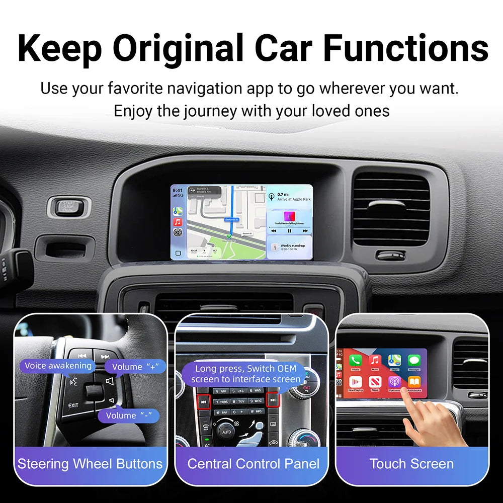 ANYFAR New Wireless Carplay Android Auto Module For Volvo S60 S80 XC60 V60 V40 2015-2018 S | AUTOKITSHOP