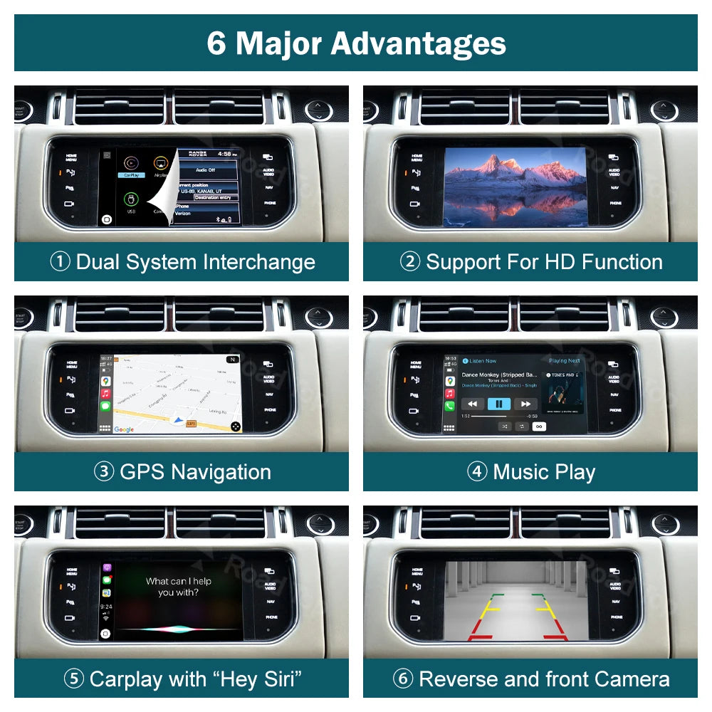 CN RoadTop Wireless Carplay For Land Rover Jaguar Range Rover Evoque Discovery 2012-2016 A