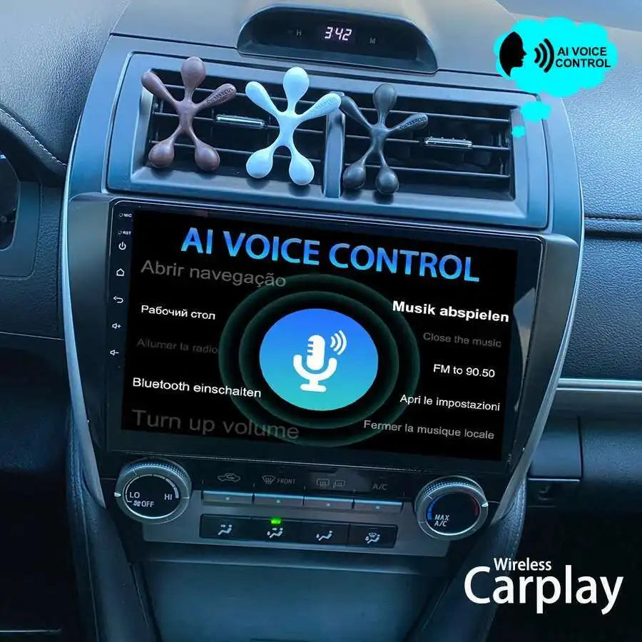 AI Voice Android 15 Car Radio For Toyota Camry 7 XV 50 55 2012 - 2014 GPS DSP CarPlay Ster