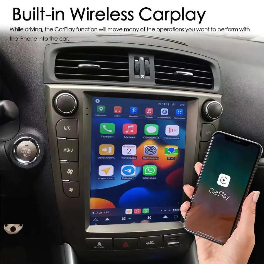 Navirider Vertical Screen Android 14 Car Radio For LEXUS IS IS250 IS300 IS350 GPS 10.4inch