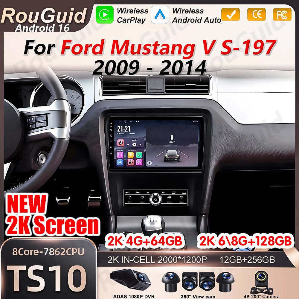 Car Stereo Wireless Carplay For Ford Mustang V S-197 2009 2010 2011 2012 - 2014 BT Auto Ca | AUTOKITSHOP