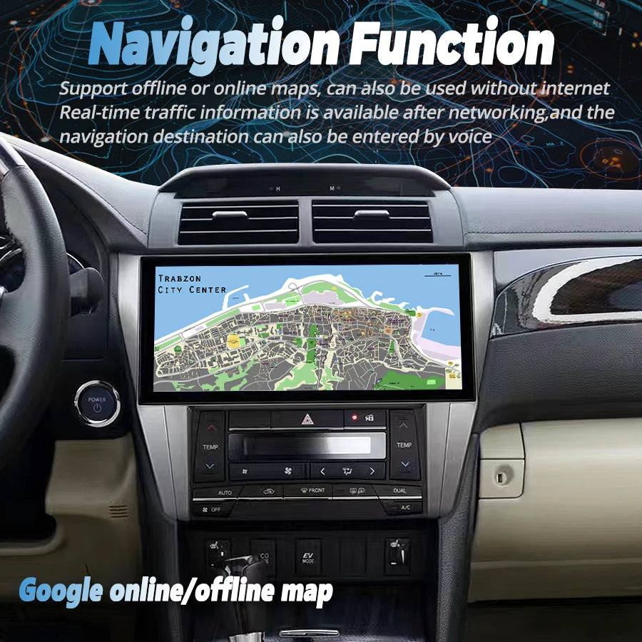 Qled Screen 12inch Android 13 For Toyota Camry 2015 2012 Car Multimedia Auto Video Player  | AUTOKITSHOP