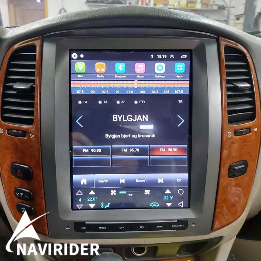 Android 14 Vertical Screen Tape Recorder For Toyota Land Cruiser 100 LC100 For Lexus LX470